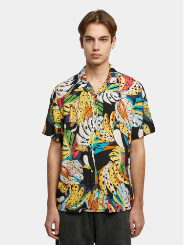Urban Classics Overhemd -4XL- Viscose AOP Resort Toucans Multicolours