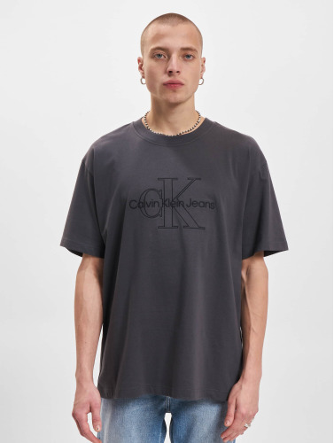 Calvin Klein Monologo Washed Tee Polo's & T-shirts Heren - Polo shirt - Grijs - Maat L