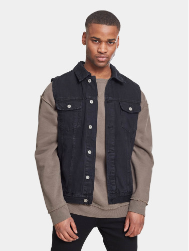 Urban Classics Mouwloos jacket -5XL- Basic heren Spijkerjas Zwart