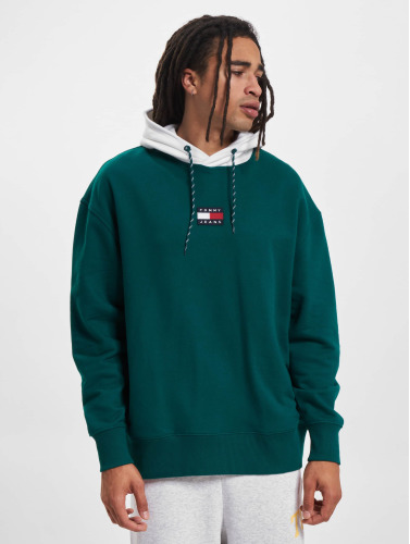 Tommy Jeans / Hoody Relaxed Block Mix Media in groen