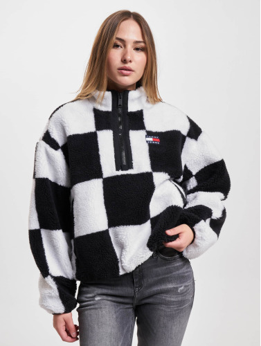 Tommy Jeans / trui Checkerboard Sherpa Popover Fleece in zwart