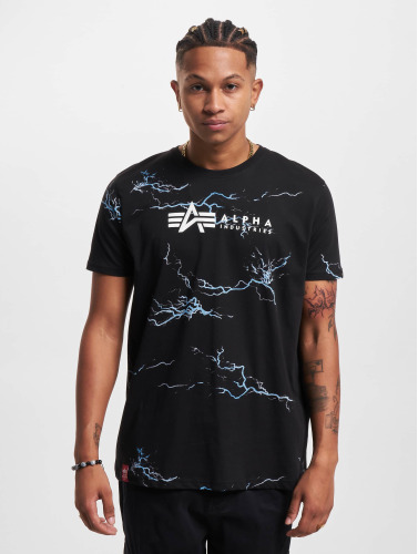 Alpha Industries / t-shirt Lightning All over Print in zwart