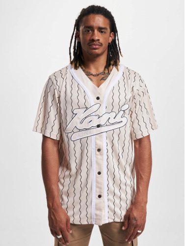 Karl Kani / overhemd Varsity Ziczac Pinstripe Baseball in wit