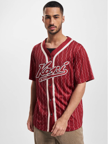 Karl Kani / overhemd Varsity Ziczac Pinstripe Baseball in rood