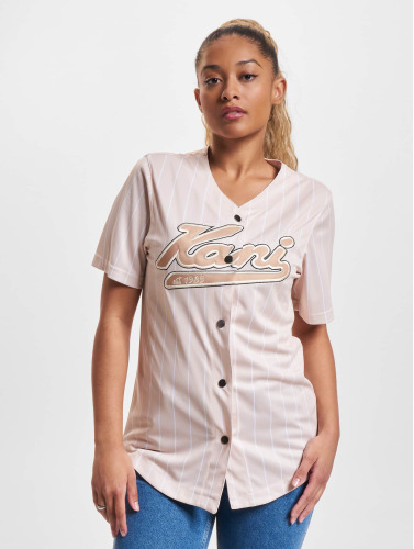 Karl Kani / overhemd Varsity Pinstripe Baseball in wit