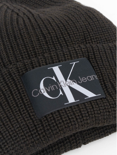 Calvin Klein Jeans / Beanie Monologo Patch in bruin