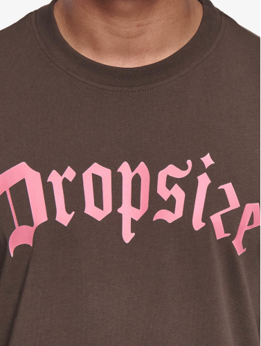 Dropsize / t-shirt Heavy Oversize Logo in bruin