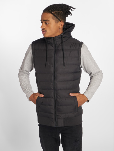 Urban Classics Mouwloos jacket -L- Small Bubble Hooded Bodywarmer Zwart