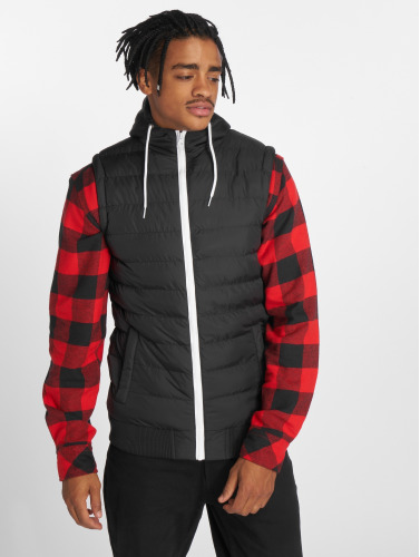 Urban Classics Jacket -L- Small Bubble Hooded Vest Zwart/Wit