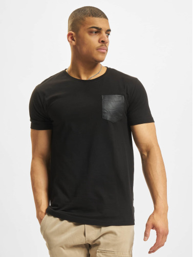 Urban Classics Heren Tshirt -L- Leather Imitation Pocket Zwart