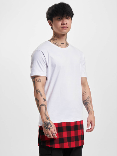 Urban Classics / t-shirt Long Shaped Flanell Bottom in wit