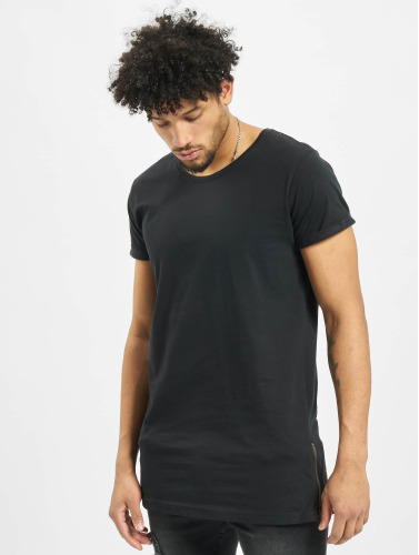 Urban Classics / t-shirt Long Shaped Side Zip in zwart
