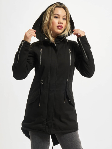 Urban Classics / winterjas Ladies Sherpa Lined Cotton in zwart