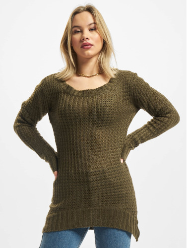 Urban Classics Sweater/trui -XL- Long Wideneck Groen