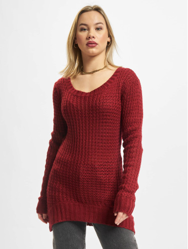 Urban Classics Sweater/trui -M- Long Wideneck Rood