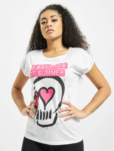 Mister Tee / t-shirt Ladies Five Seconds Of Summer Skull in wit
