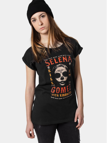 Urban Classics Dames Tshirt -M- Selena Gomez Kill Em Skull Zwart