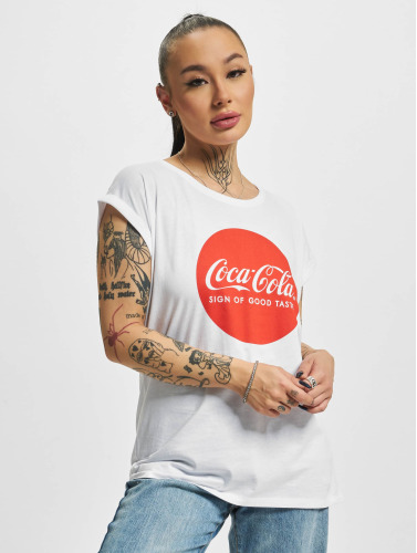 Merchcode / t-shirt Coca Cola Round Logo in wit