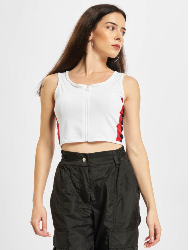 Urban Classics / top Side Stripe Crop Zip in wit