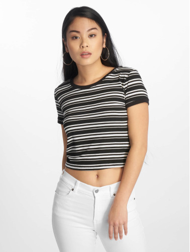 Urban Classics / t-shirt Rib Stripe Cropped in zwart