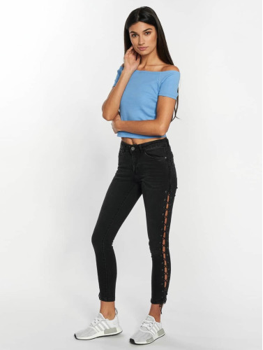 Urban Classics Skinny jeans -Taille, 29 inch- Denim Lace Up Zwart