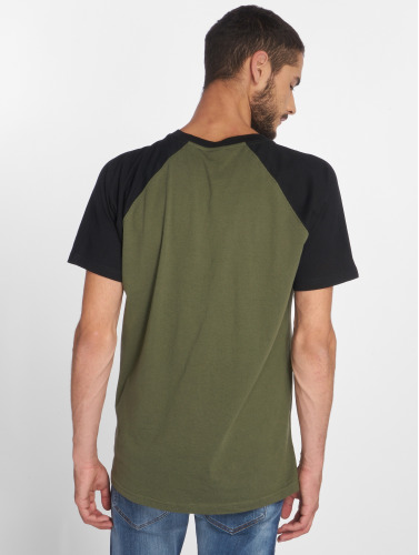 Urban Classics Heren Tshirt -XL- Raglan Contrast Groen/Zwart