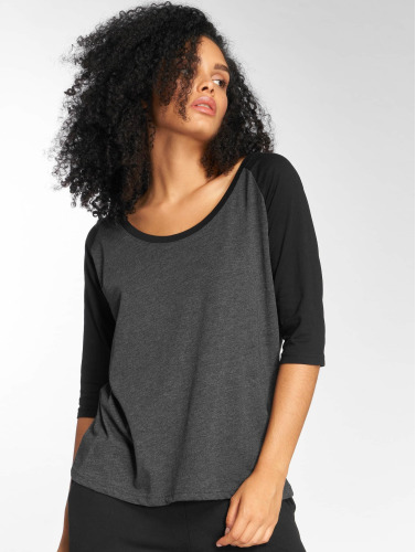 Urban Classics / Longsleeve Ladies 3/4 Contrast Raglan in zwart