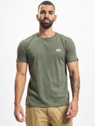 Alpha Industries / t-shirt Basic Small Logo in olijfgroen