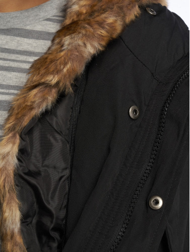 Urban Classics / Parka Hooded Faux Fur in zwart