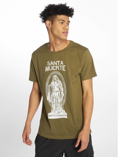 Merchcode / t-shirt Santa Muerte in olijfgroen