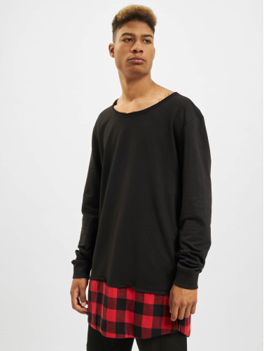 Urban Classics / trui Long Flanell Bottom Open Edge in zwart