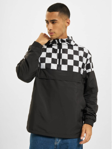 Urban Classics / Zomerjas Check Pull Over in zwart