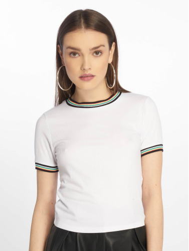 Urban Classics / t-shirt Short Multicolor Rib in wit