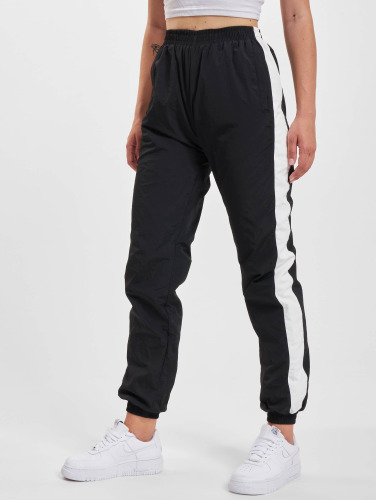 Urban Classics Dames joggingbroek -XL- Striped Crinkle Zwart/Wit