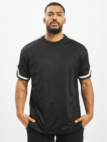 Urban Classics Heren Tshirt -XL- Oversized Stripes Mesh Zwart