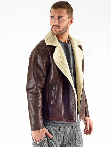 VSCT Clubwear / leren jas VSCT Clubwear Sheepskin Biker Jacket in bruin