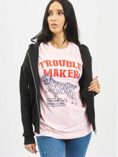 Mister Tee / t-shirt Troublemaker in pink