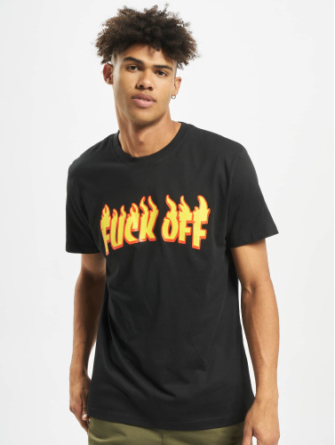 Mister Tee / t-shirt Fuck Off Flames in zwart
