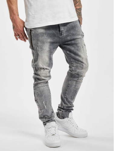 VSCT Clubwear / Slim Fit Jeans Thor Slim 7P With Zips in grijs
