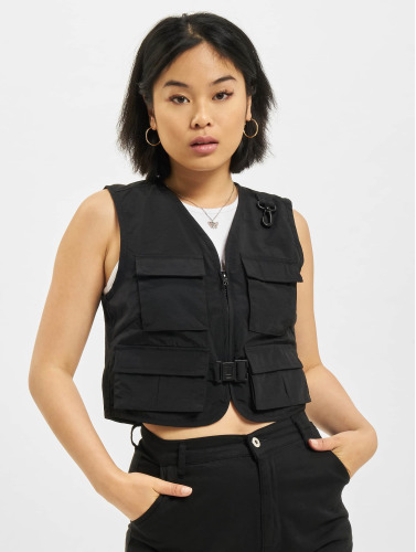 Urban Classics Gilet -2XL- Ladies Short Tactical Vest black Zwart