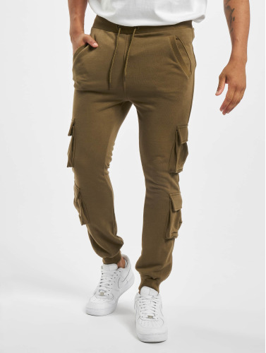 Urban Classics / joggingbroek Double Pocket Terry in olijfgroen