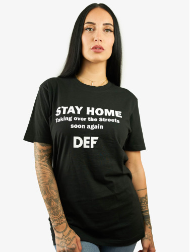 DEF / t-shirt Stay Home in zwart