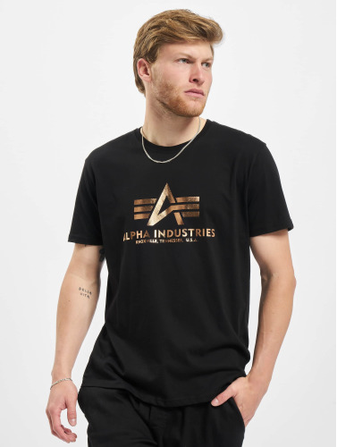 Alpha Industries / t-shirt Basic Foil Print in zwart