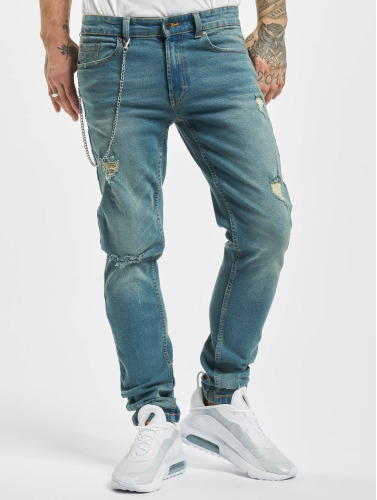 Denim Project / Straight fit jeans Mr. Red Chain Destroy in blauw