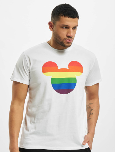 Merchcode / t-shirt Mickey Mouse Rainbow Pride in wit