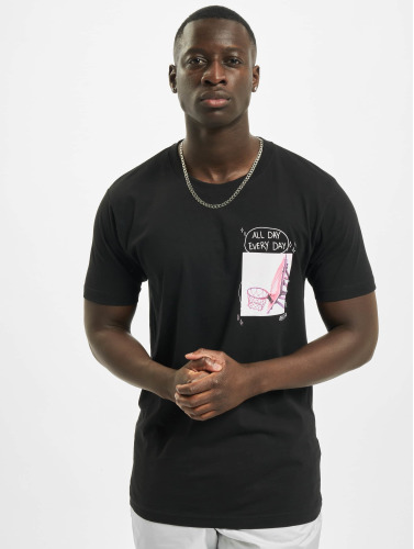 Mister Tee / t-shirt All Day Every Day Pink in zwart