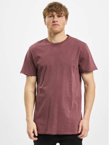 Urban Classics Heren Tshirt -L- Open Edge Pigment Dyed Basic Bordeaux rood