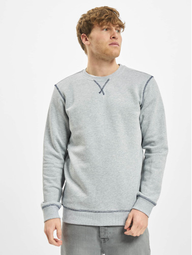 Urban Classics Sweater/trui -S- Organic Contrast Flatlock Stitched Grijs