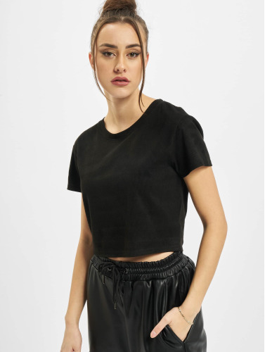 Urban Classics / t-shirt Ladies Cropped Peached Rib in zwart