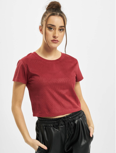 Urban Classics / t-shirt Ladies Cropped Peached Rib in rood